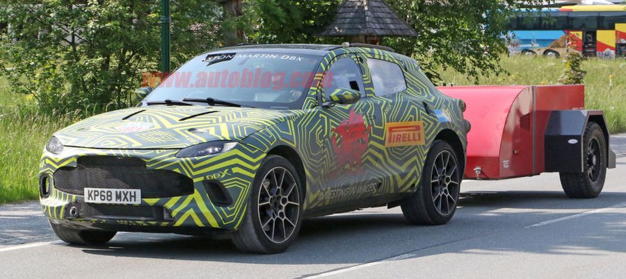 Aston Martin DBX SUV spied up close towing, and we get interior shots