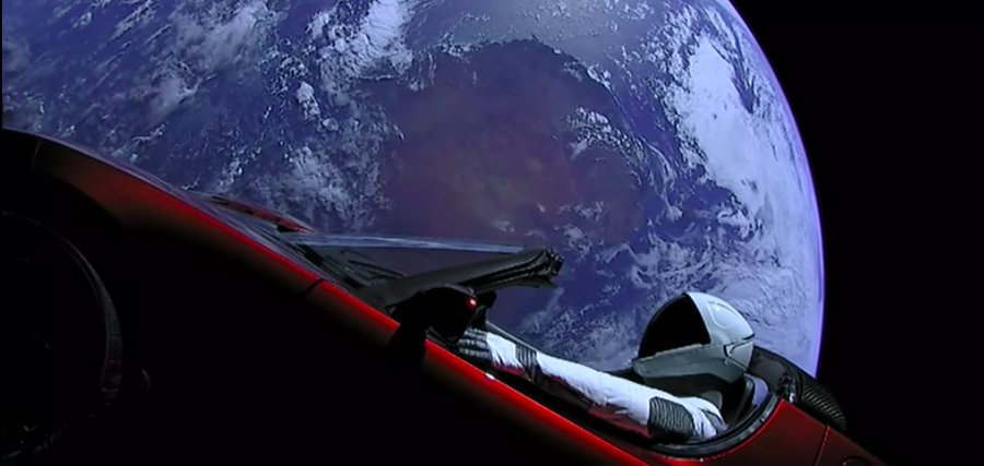 Watch the SpaceX Tesla Roadster exploring space in this livecam