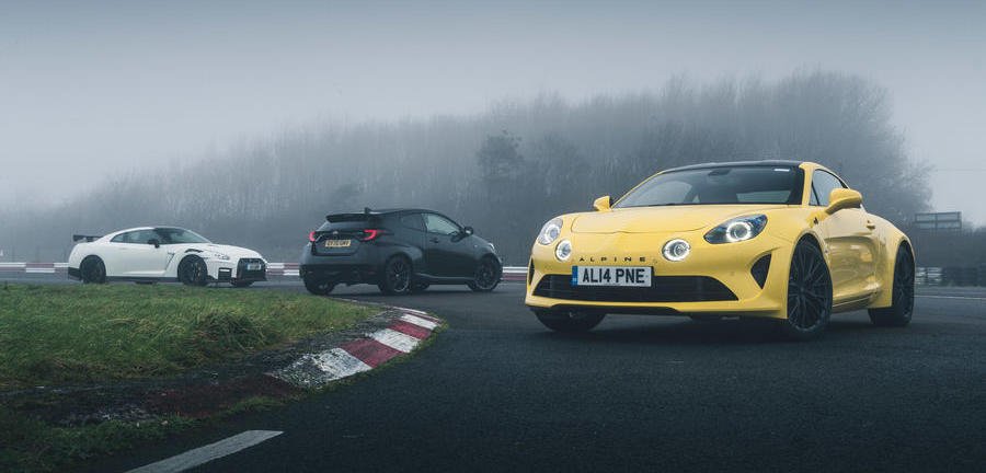 Out of character cars: Nissan Nismo GT-R vs Toyota GR Yaris vs Alpine A110