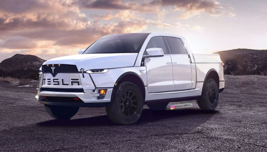 New Tesla Electric Pickup Render Is Bold, Reminds Us Of Ram Truck