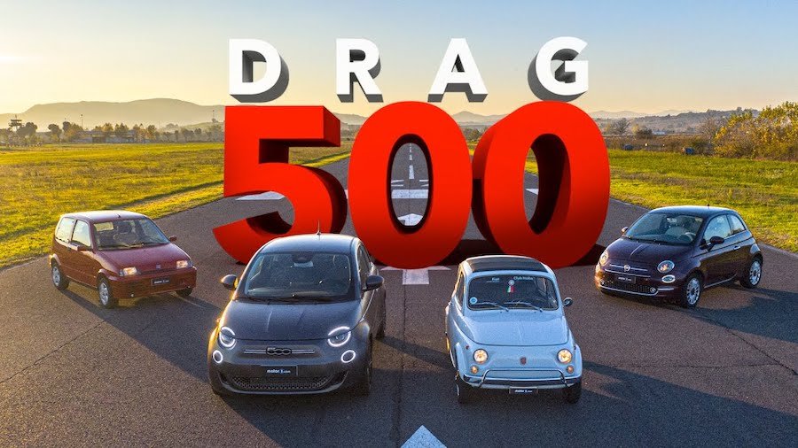 Watch Us Drag Race All Generations Of The Fiat 500