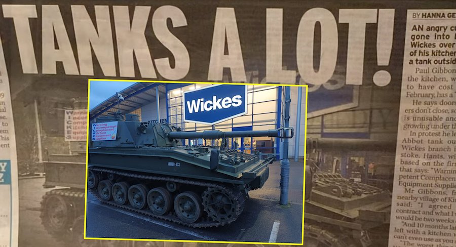 Bold! Angry Customer Brings "Tank" to Home Improvement Store, Makes a Stand