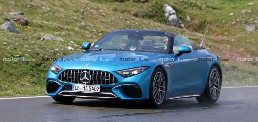 Mercedes-AMG SL 53 PHEV Spied As Second Plug-In Version Of The Roadster