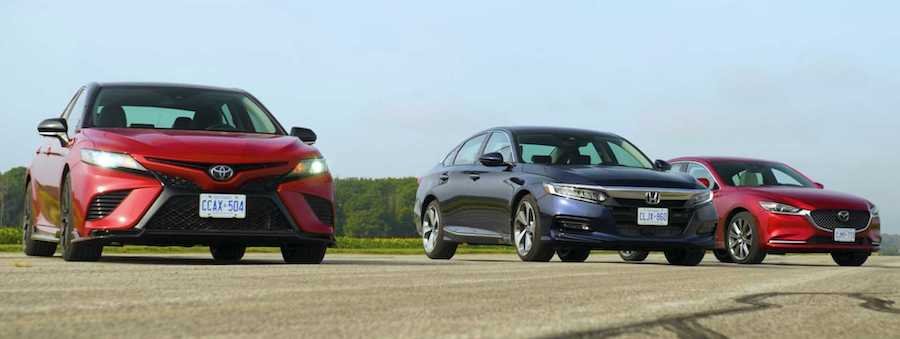 Toyota Camry TRD, Honda Accord, And Mazda6 Compete In Sedan Drag Race