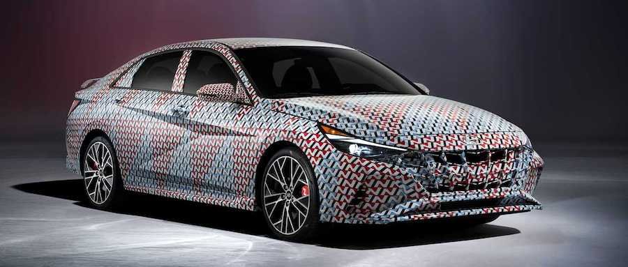 2022 Hyundai Elantra N Teaser Photos Show A Camouflaged Sports Sedan