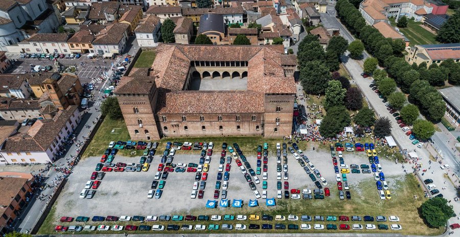 Record gathering of Fiat Pandas in (wait for it) Pandino, Italy