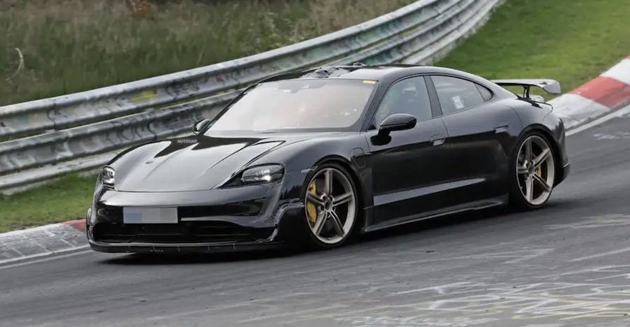 Updated, high-performance Porsche Taycan spotted testing